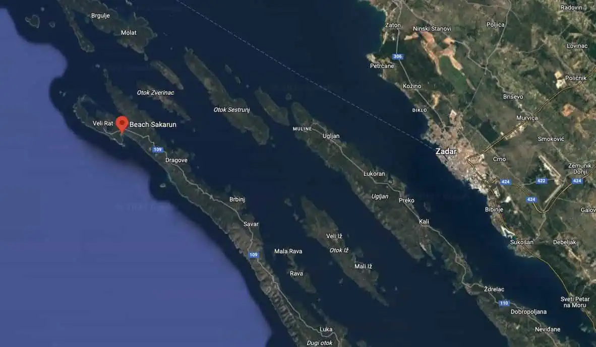 Chorwackie Malediwy mapa