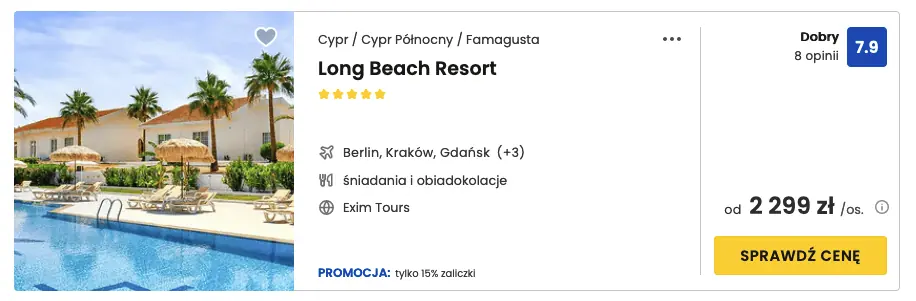 long beach resort famagusta cypr tanio
