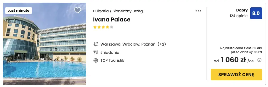 bułgaria ivana palace last minute tanio