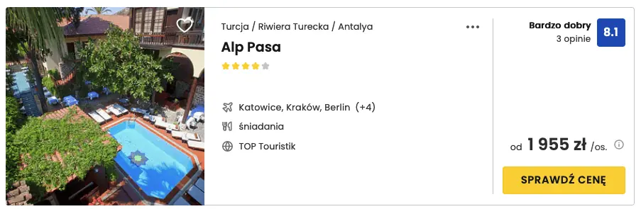 hotel alp pasa blisko lotniska