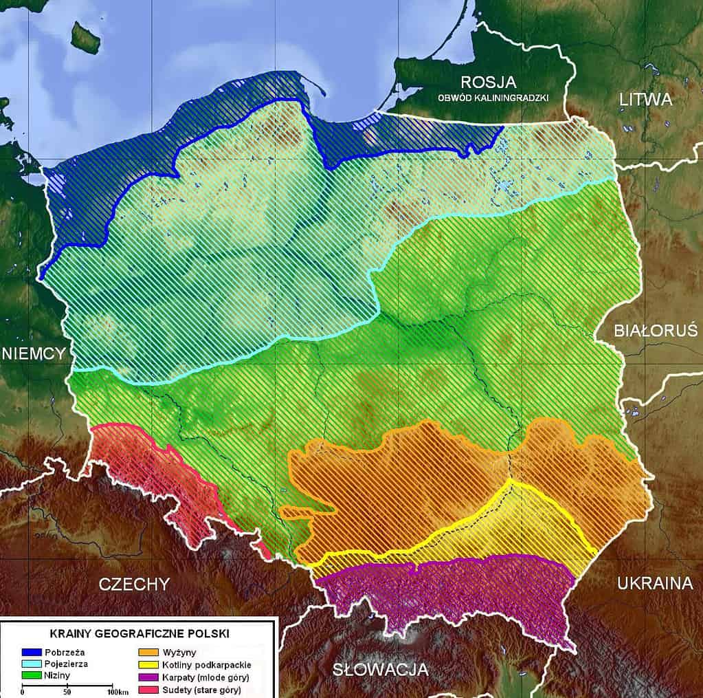 krainy geograficzne polski